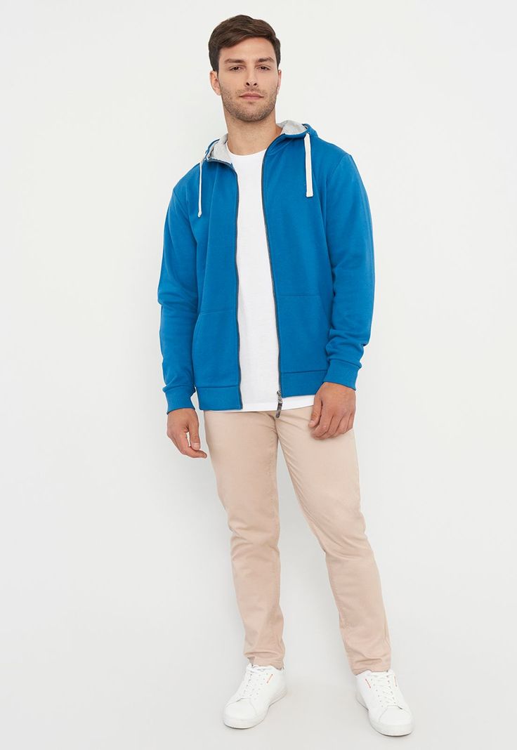 Polerón Hombre Petrol Full Zipper Corona-3
