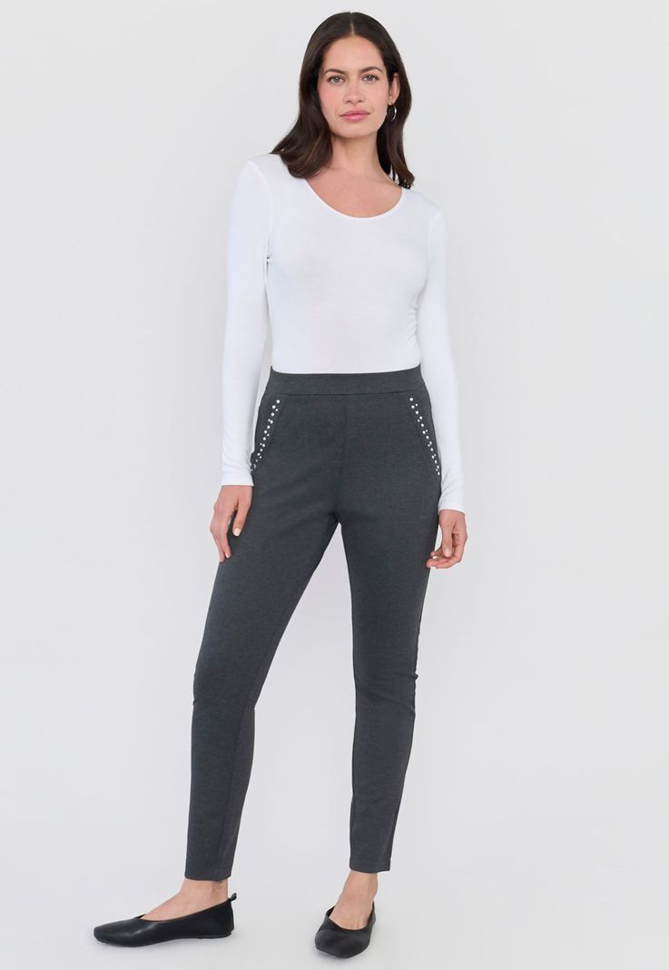 Calza Mujer Skinny Aplicaciones Charco Corona-0