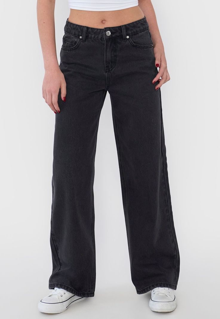Jeans Mujer Wide Leg Fit Negro Corona-1