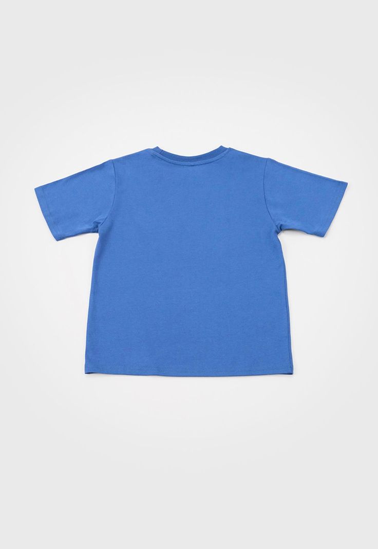 Polera Niño Kids M/C Print Fluor Azul Corona-1