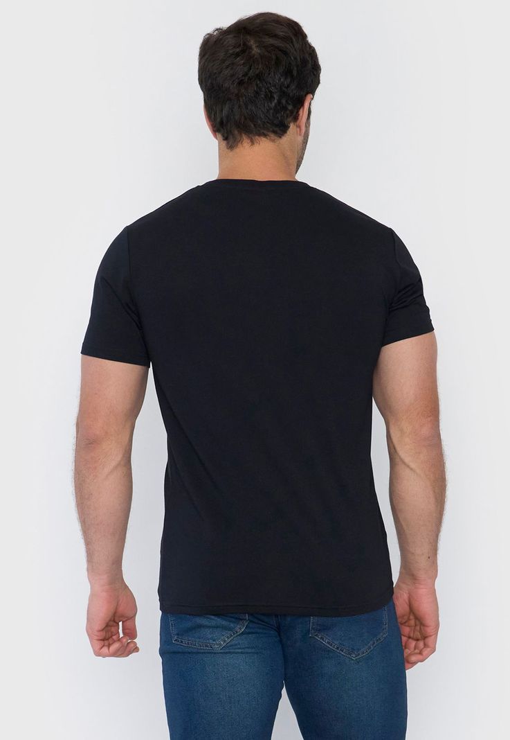 Polera Hombre V-Neck Negro Corona-1