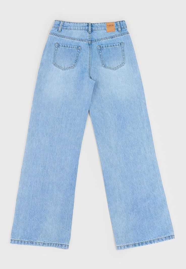 Jeans Niña Teen Wide Leg Azul Claro Corona-1