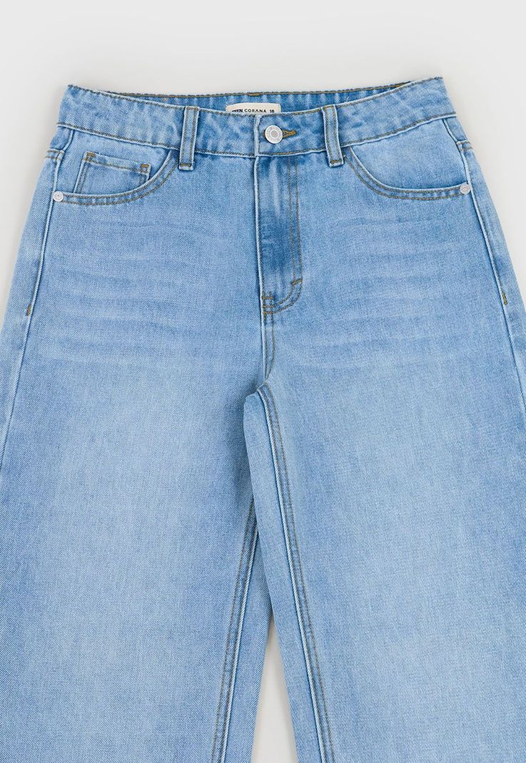 Jeans Niña Teen Wide Leg Azul Claro Corona-2