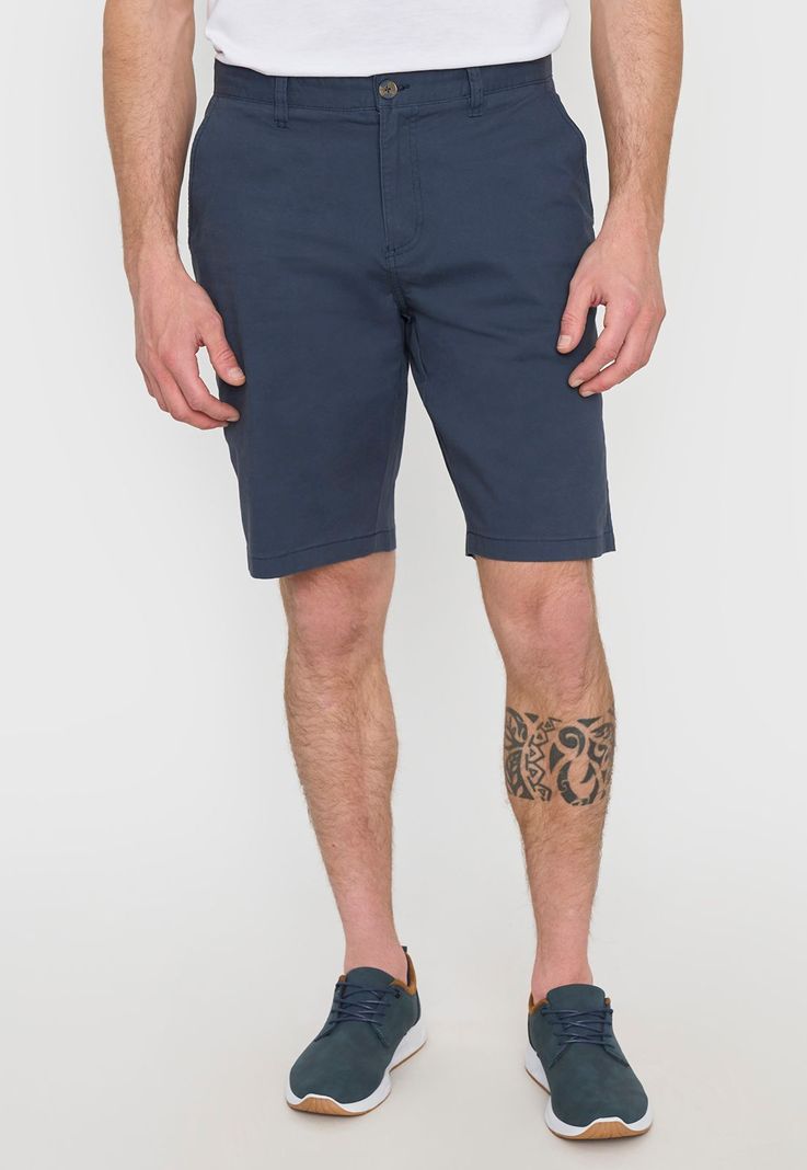Bermuda Hombre Bolsillo Chino Azul Liso Corona-1