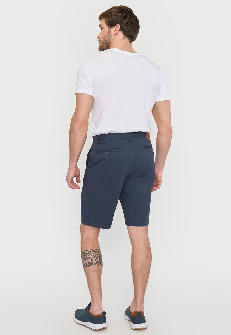 Bermuda Hombre Bolsillo Chino Azul Liso Corona-2
