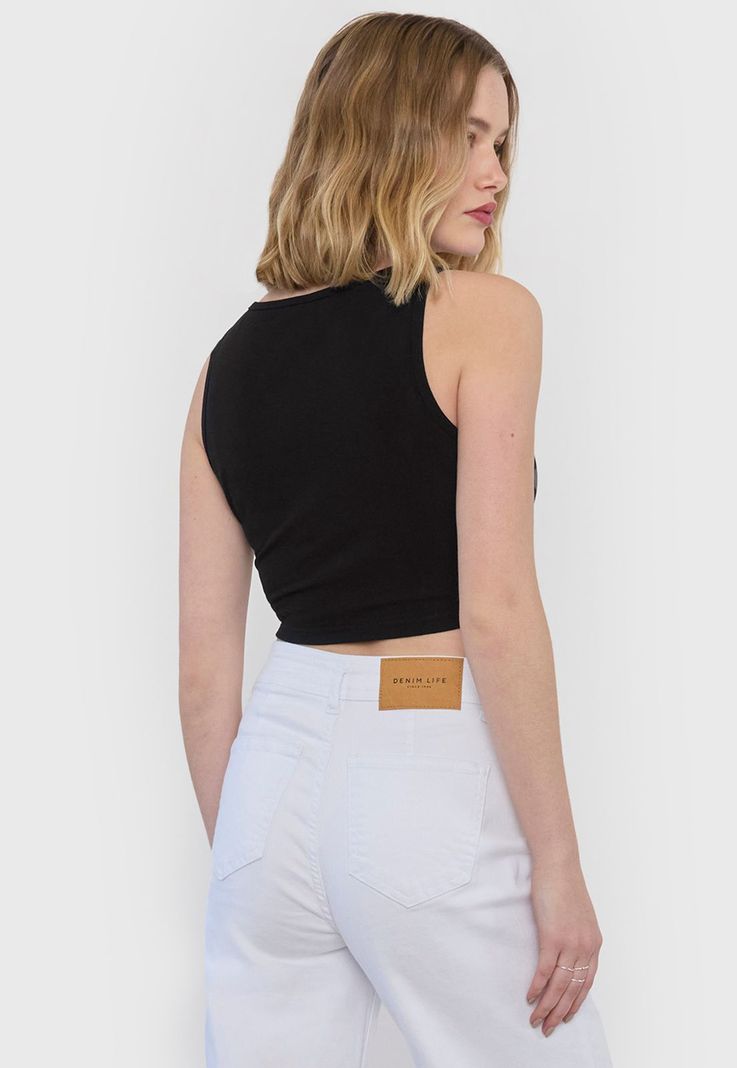 Polera Mujer Sin Mangas Regular Negro Corona-1