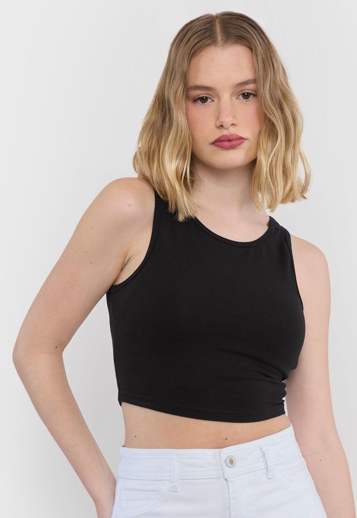 Polera Mujer Sin Mangas Regular Negro Corona-2
