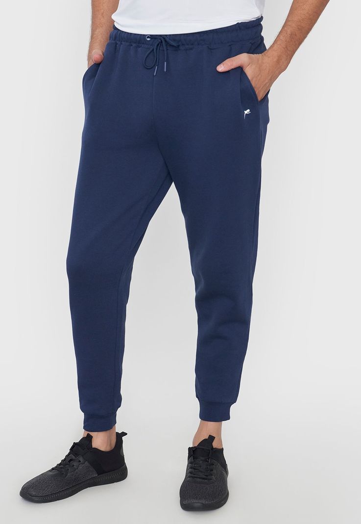 Buzo Hombre Deportivo Jogger Liso Color Navy Corona-1