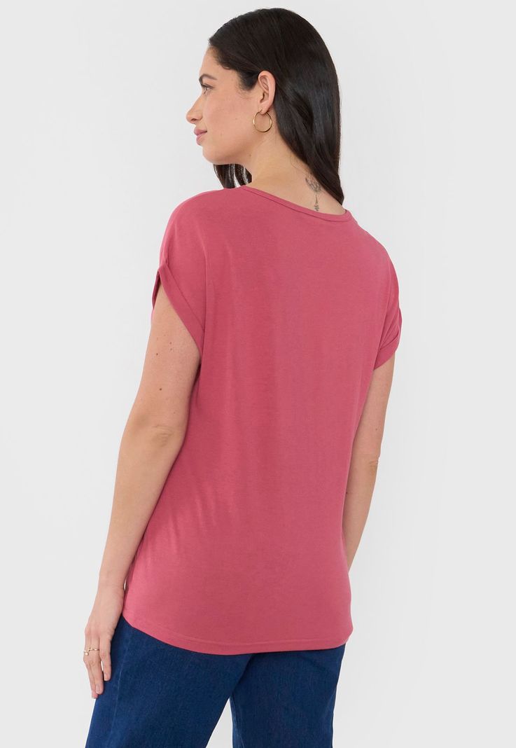 Polera Mujer Rosado M/C Focal Print Corona-1