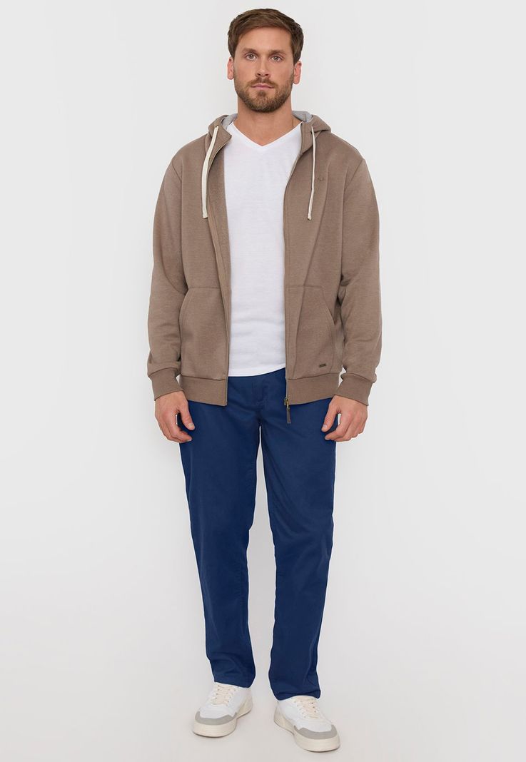 Polerón Hombre Beige Full Zipper Corona-3