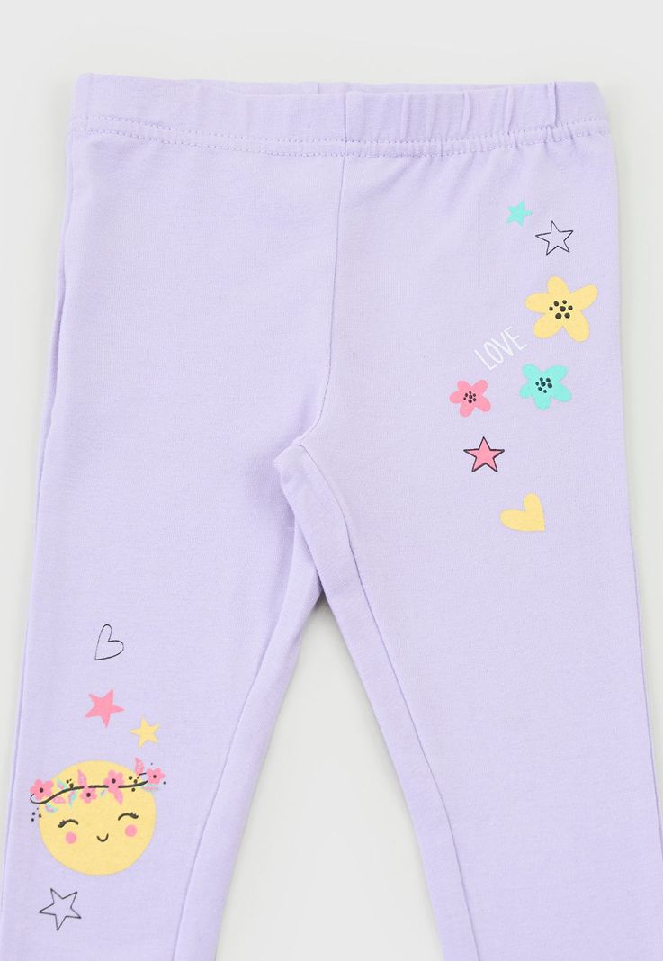 Calza Bebe Niña Focal Basica Lila Corona-3