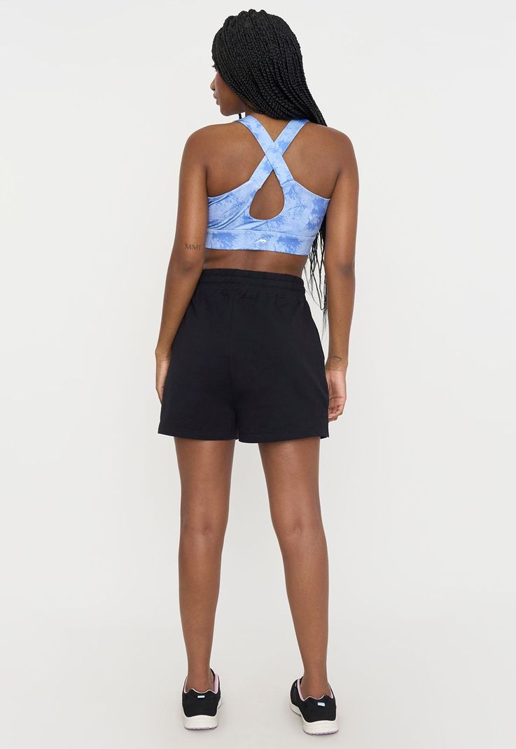 Short Mujer Deportivo Buzo Liso Negro Corona-2