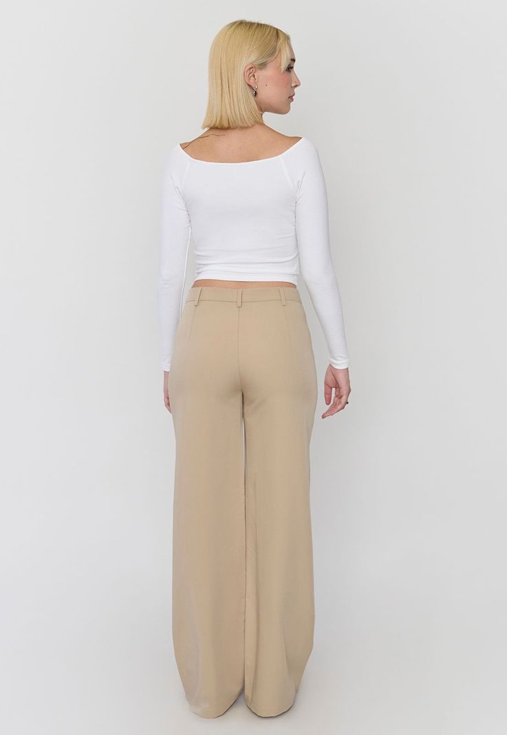 Pantalón Mujer Beige Sastrero Liso Corona-2