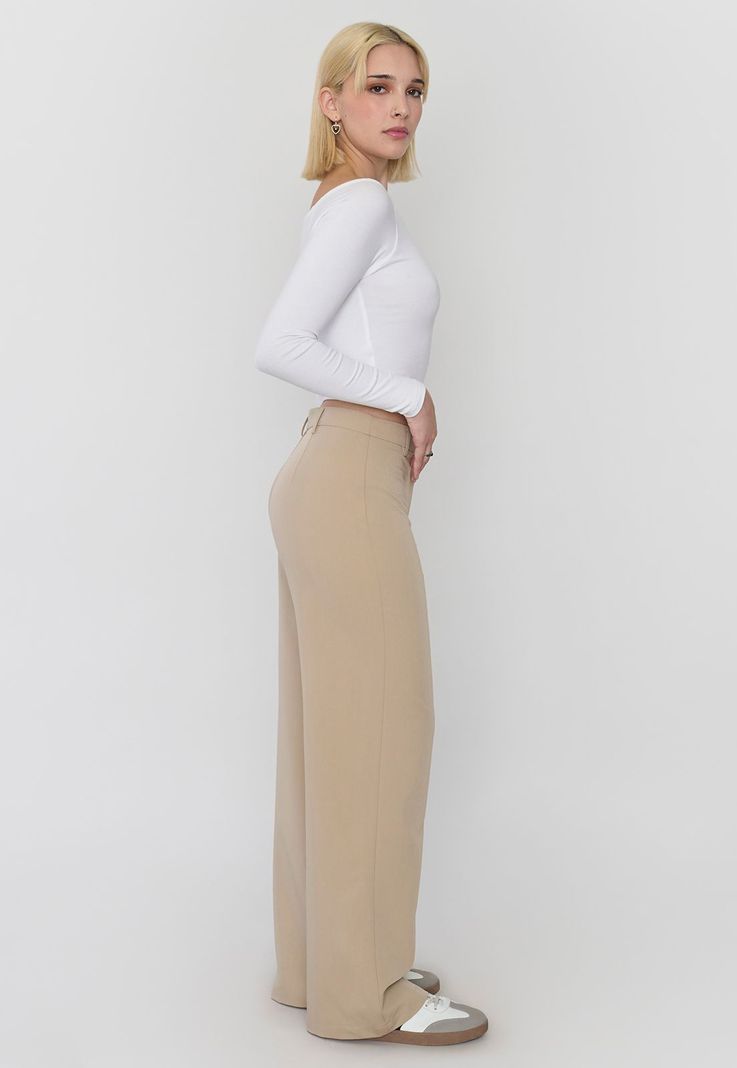 Pantalón Mujer Beige Sastrero Liso Corona-3