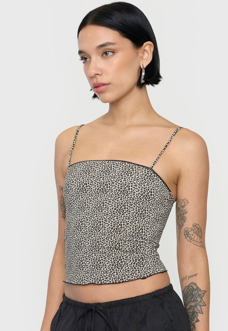 Peto Mujer Pabilo Roulet Animal Print Café Corona-2