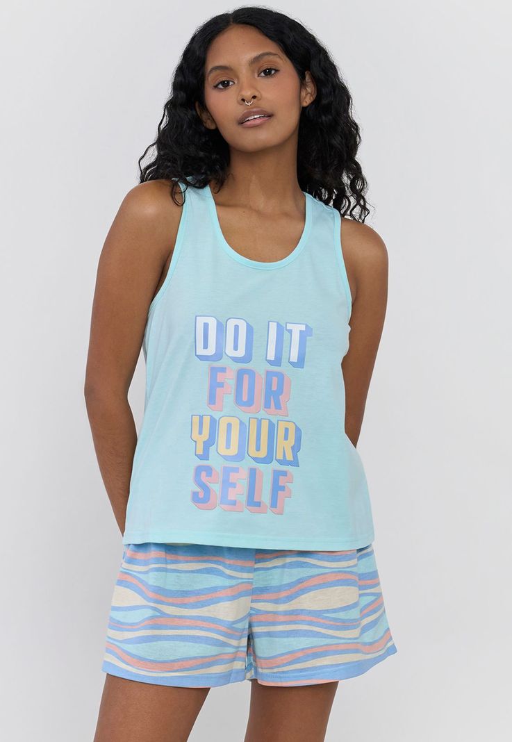 Pijama Mujer Sudadera Print Aqua Lineas Corona-0