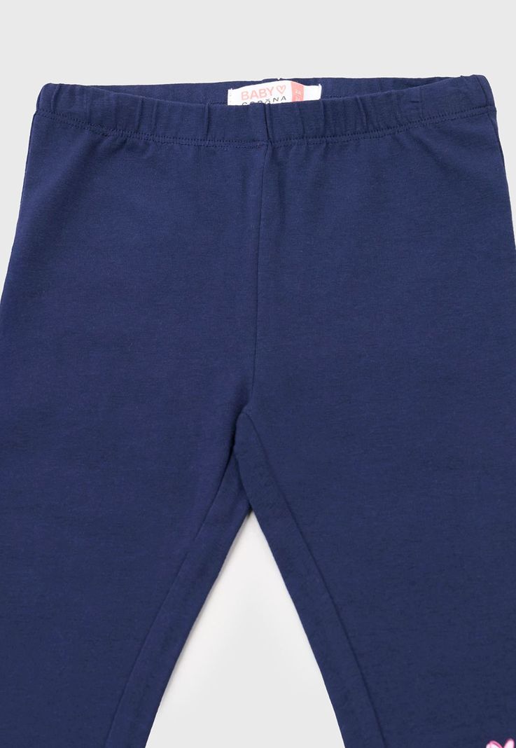 Calza Bebe Niña Focal Aplicación Navy Corona-2