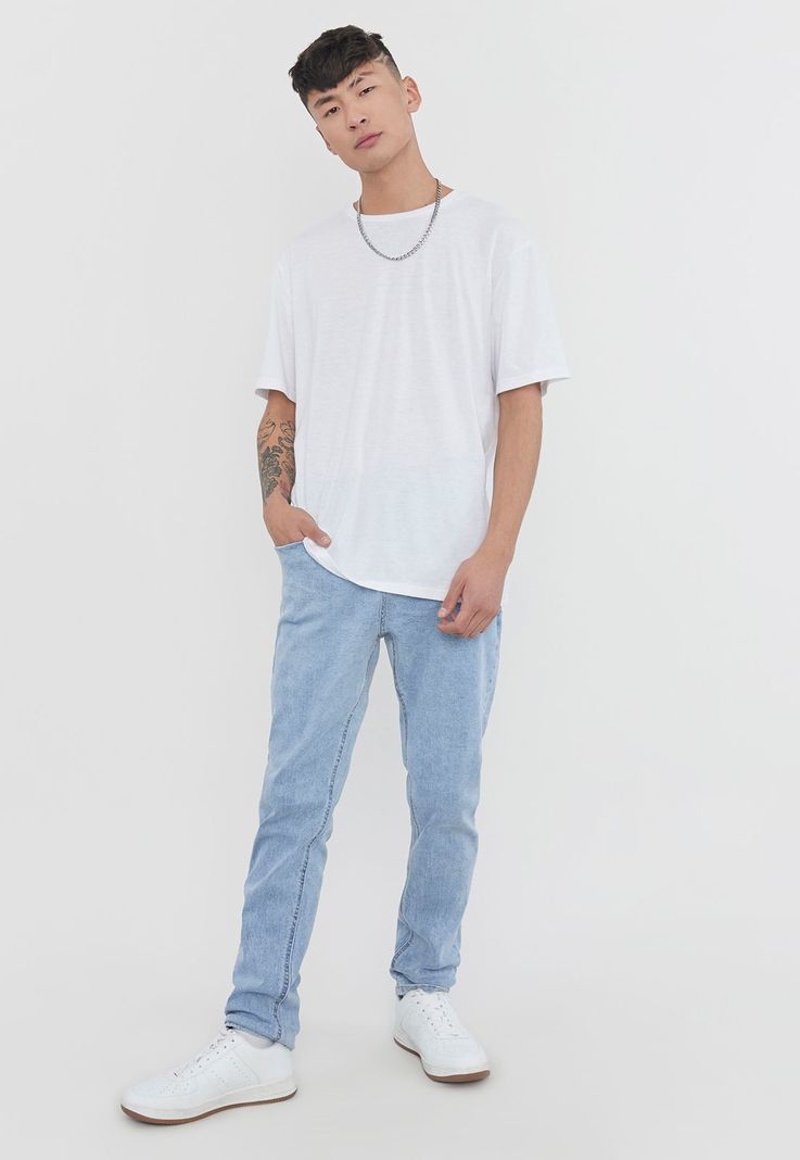 Jeans Hombre Skinny Fit Spandex Azul Claro Corona-3