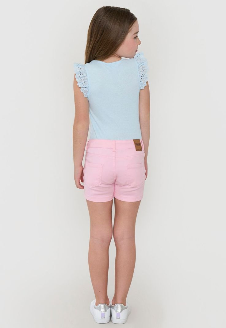 Short Niña Kids Denim Bolsillos Color Rosado Corona-2