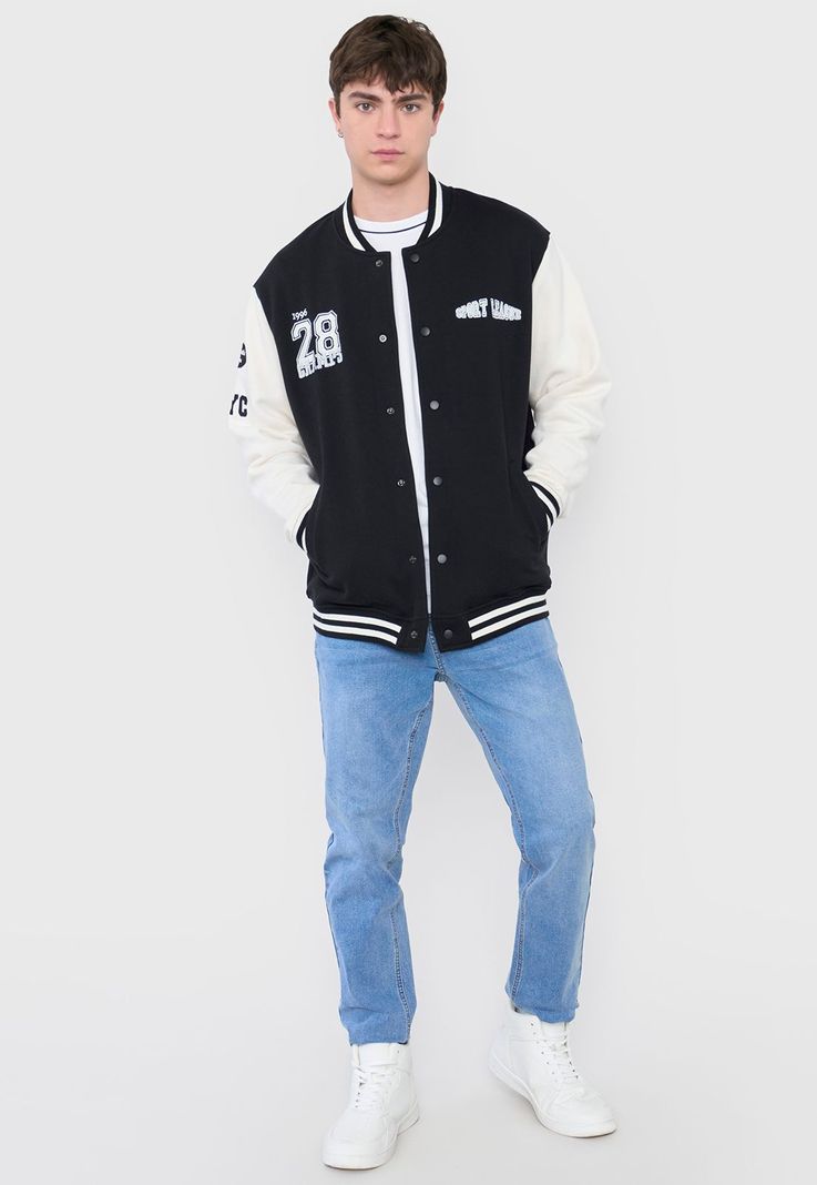 Polerón Hombre Bomber College Color Negro Corona-3