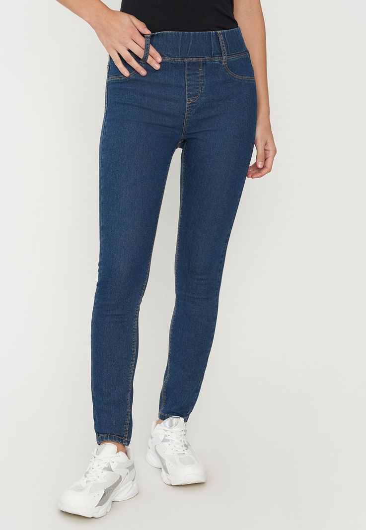 Jeans Mujer Básico Skinny Azul O Corona-1