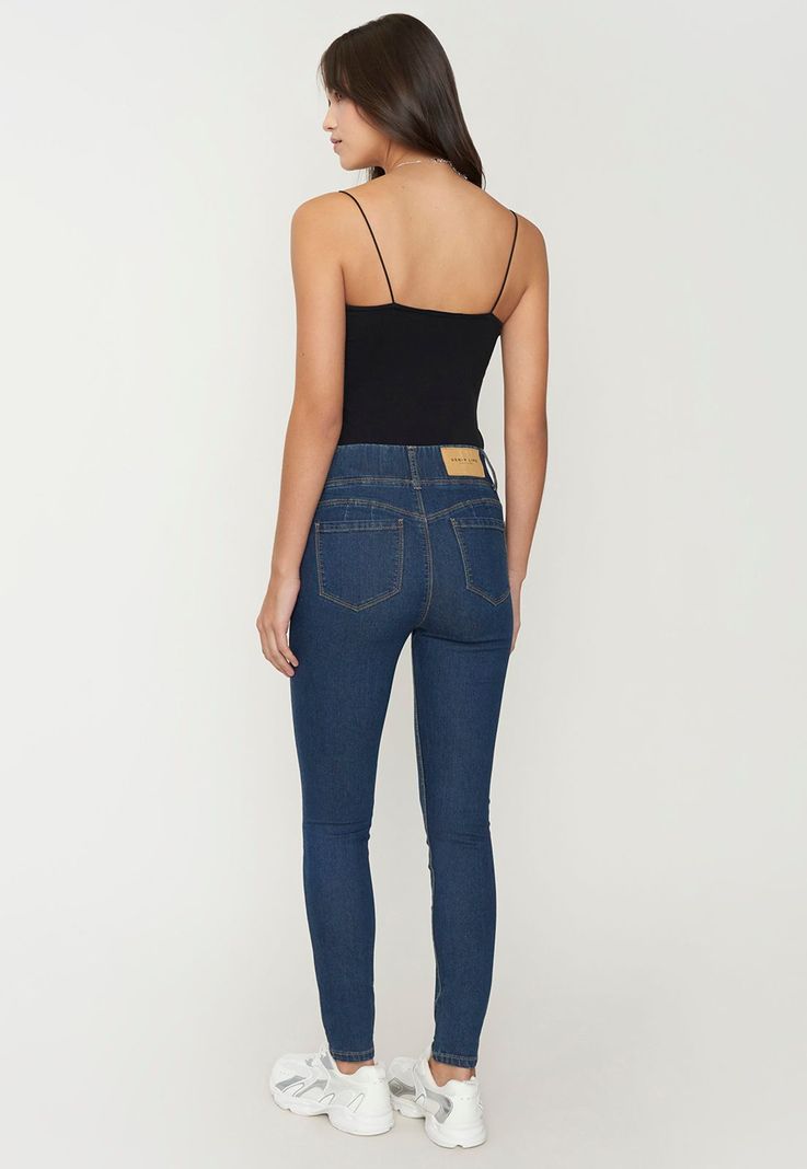 Jeans Mujer Básico Skinny Azul O Corona-2
