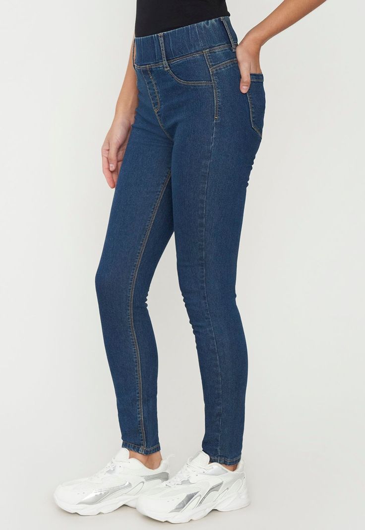 Jeans Mujer Básico Skinny Azul O Corona-3