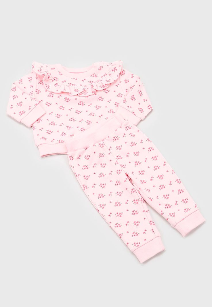 Conjunto Bebe Niña Poleron + Buzo Rosado Corona-0