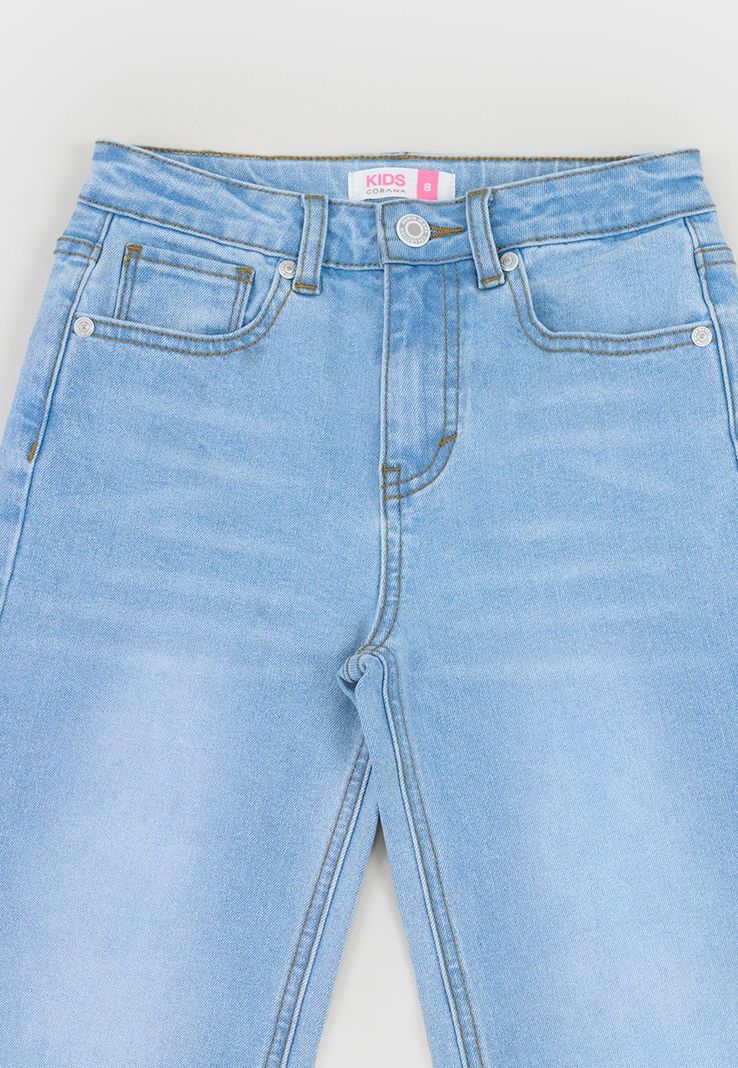 Jeans Niña Kids Wide Leg Color Azul Claro Corona-2