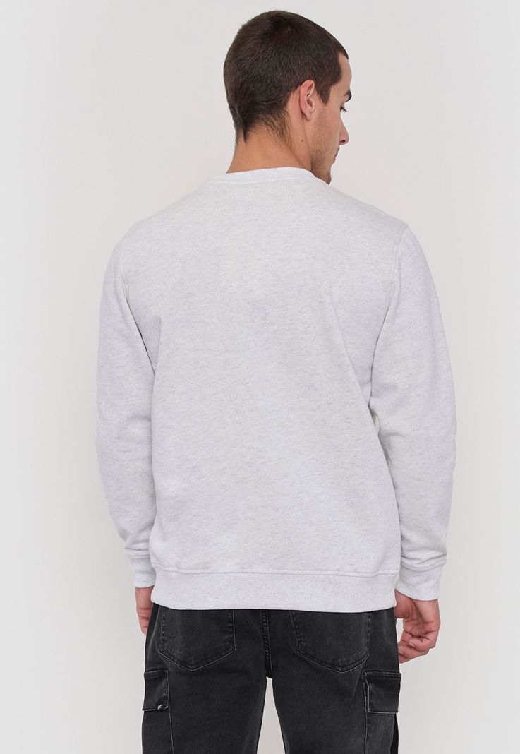 Polerón Hombre Liso Gris R-Neck Corona-1