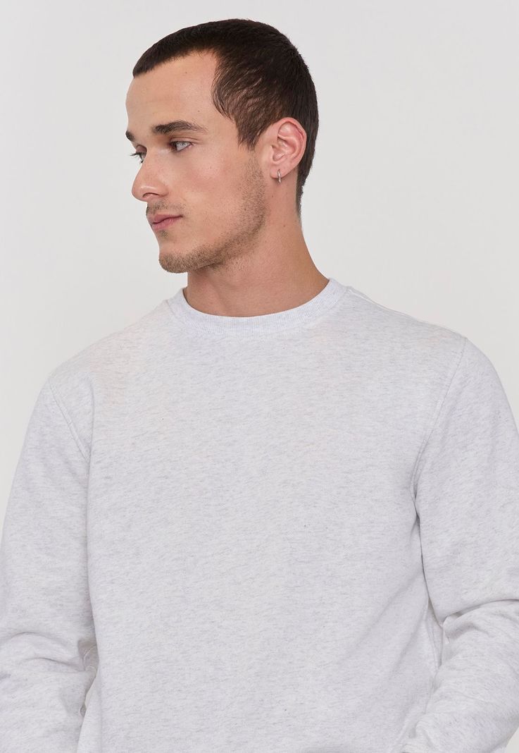 Polerón Hombre Liso Gris R-Neck Corona-2