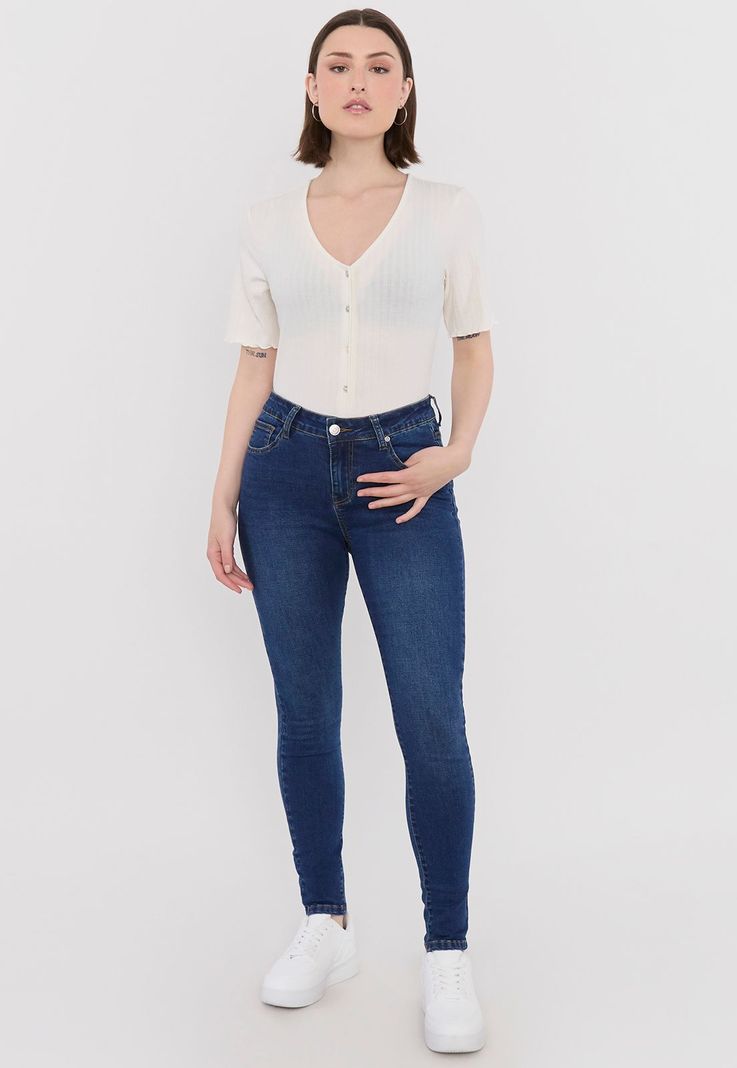 Jeans Mujer Skinny Azul Oscuro Corona-0