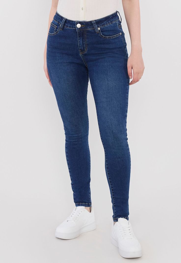 Jeans Mujer Skinny Azul Oscuro Corona-1