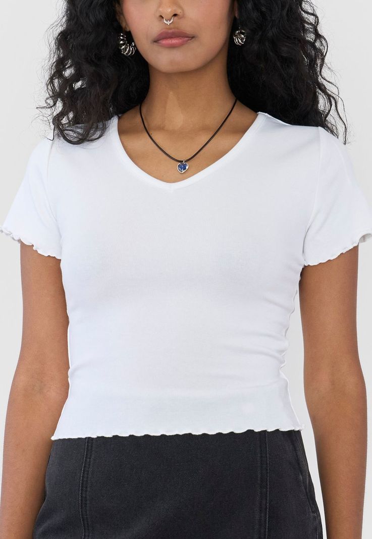 Polera Mujer Manga Corta Lisa Blanco Corona-2