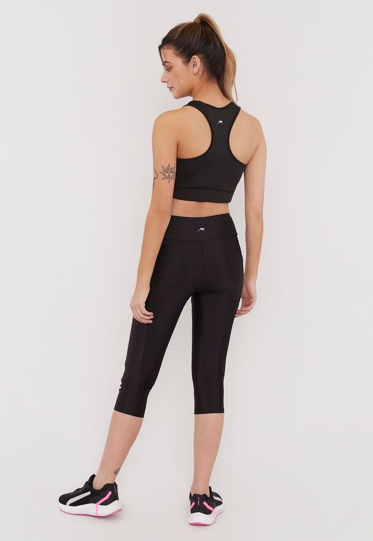 Calza Deportiva Mujer Crop Negro Corona-2