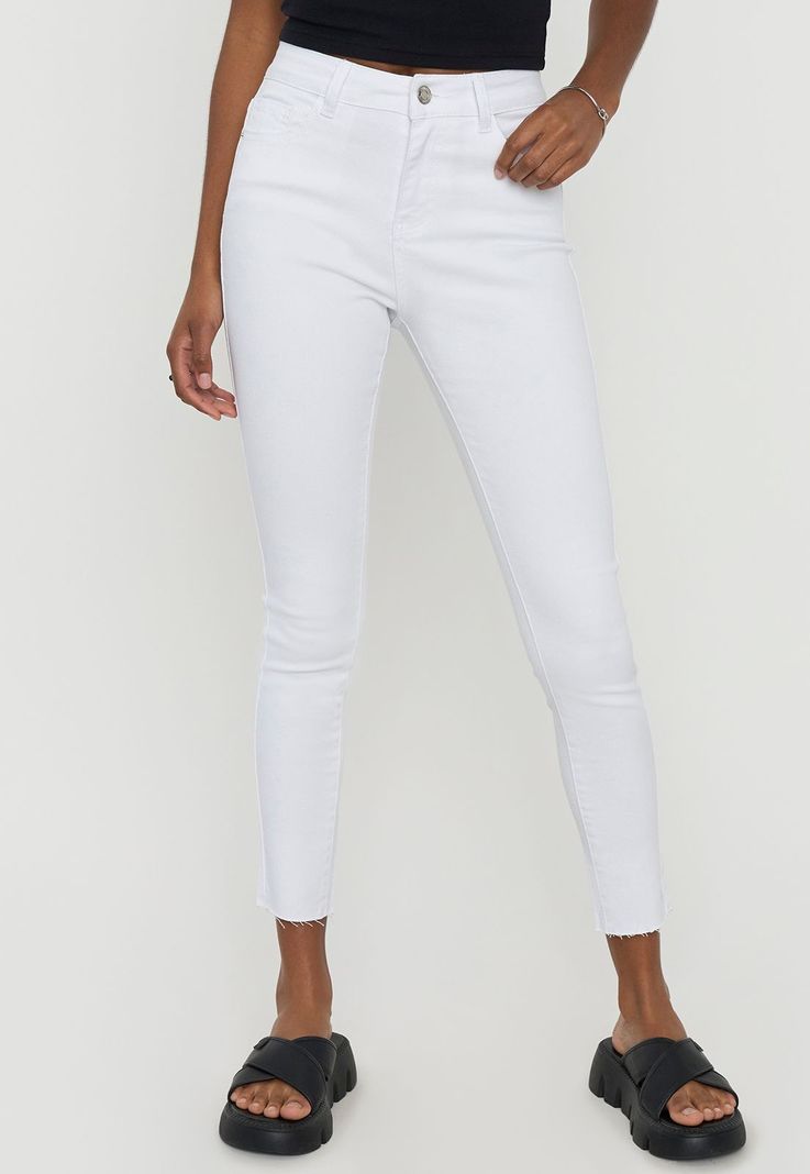 Jeans Mujer Skinny Fit Color Blanco Corona-1