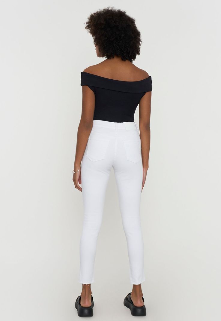 Jeans Mujer Skinny Fit Color Blanco Corona-2