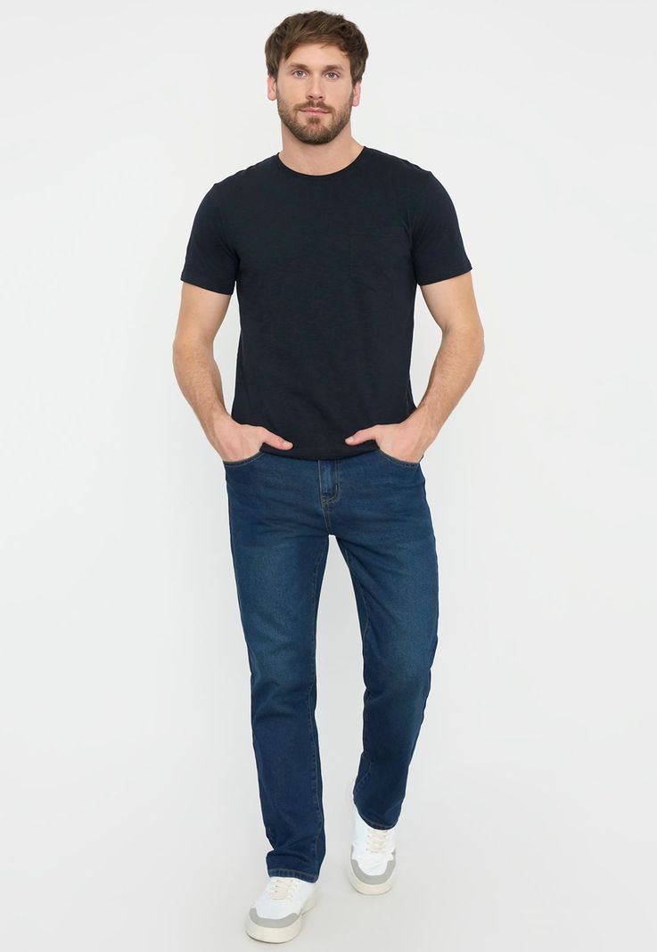 Polera Hombre Slub Pocket Negro Corona-3