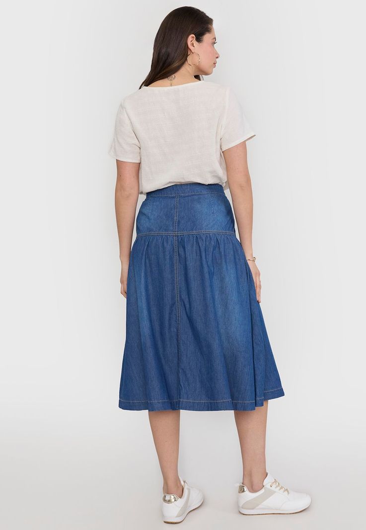 Falda Mujer Larga Denim Azul Oscuro Corona-2