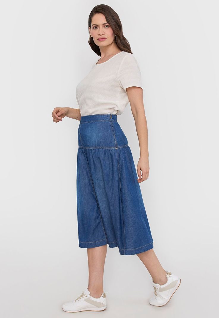 Falda Mujer Larga Denim Azul Oscuro Corona-3