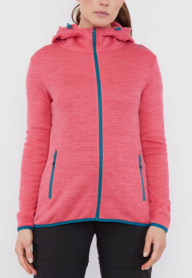 Polerón Outdoor Mujer Waffle Melange Rojo Corona-2