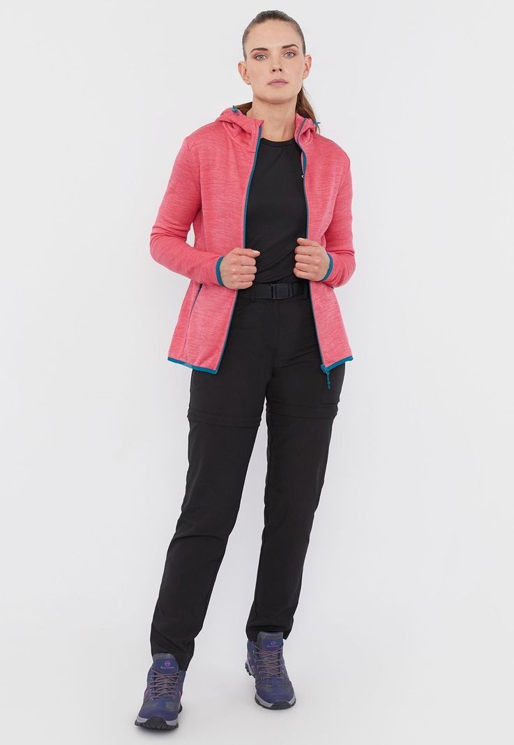 Polerón Outdoor Mujer Waffle Melange Rojo Corona-3