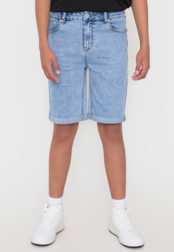 Short Niño Teen Denim Color Azul Claro Corona-1