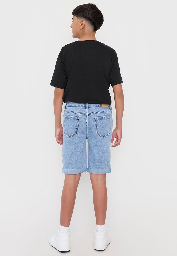 Short Niño Teen Denim Color Azul Claro Corona-2