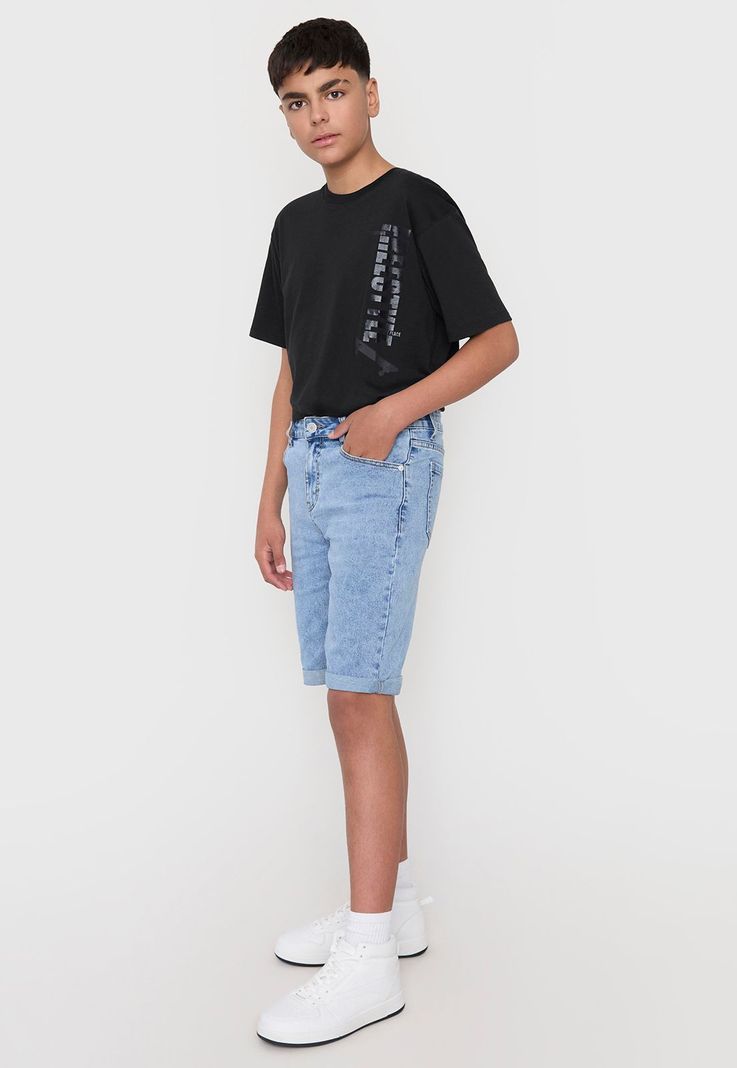 Short Niño Teen Denim Color Azul Claro Corona-3