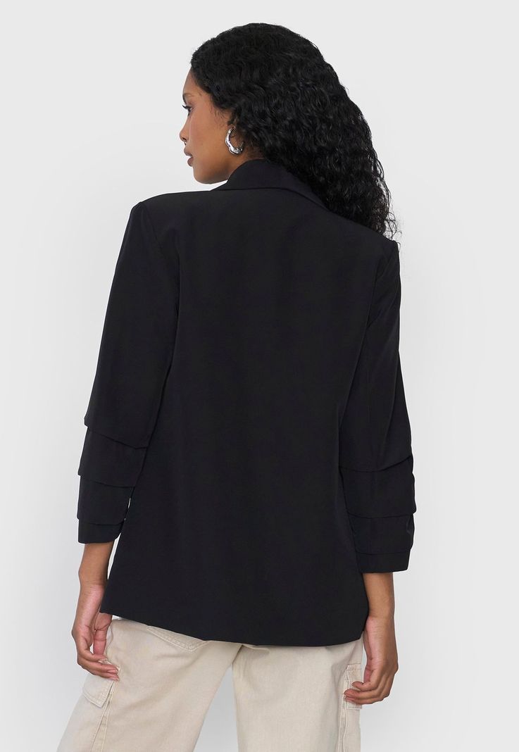 Blazer Mujer Liso Negro Corona-1