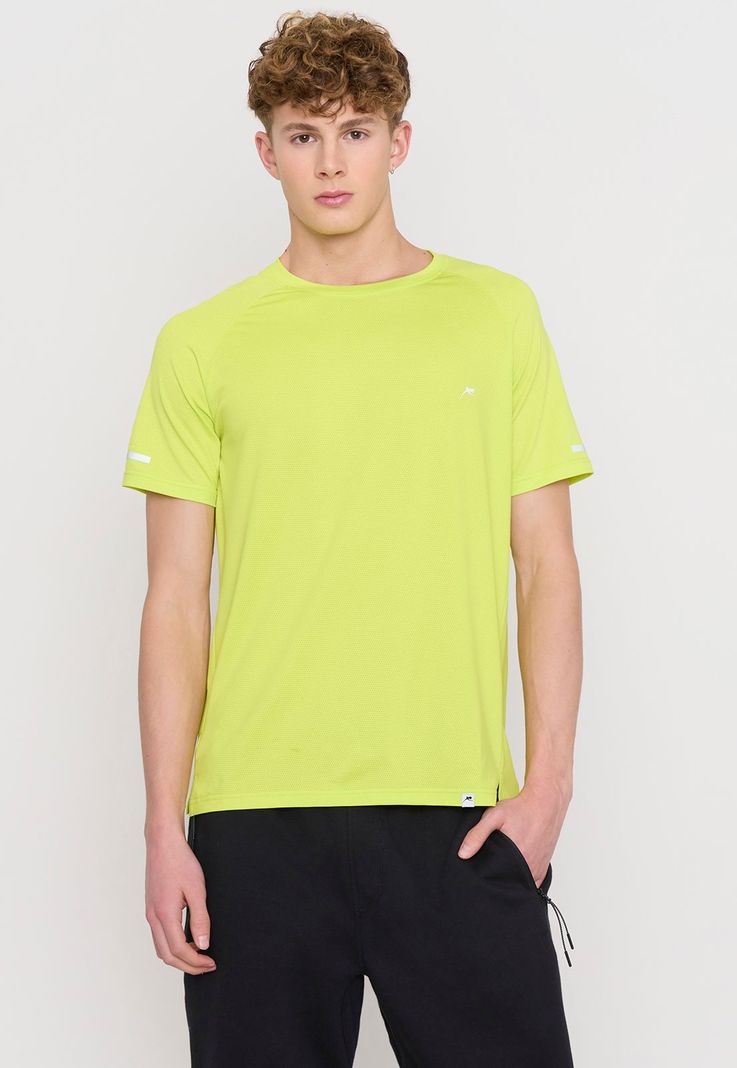Polera Hombre Deportiva Mesh Amarillo Corona-0
