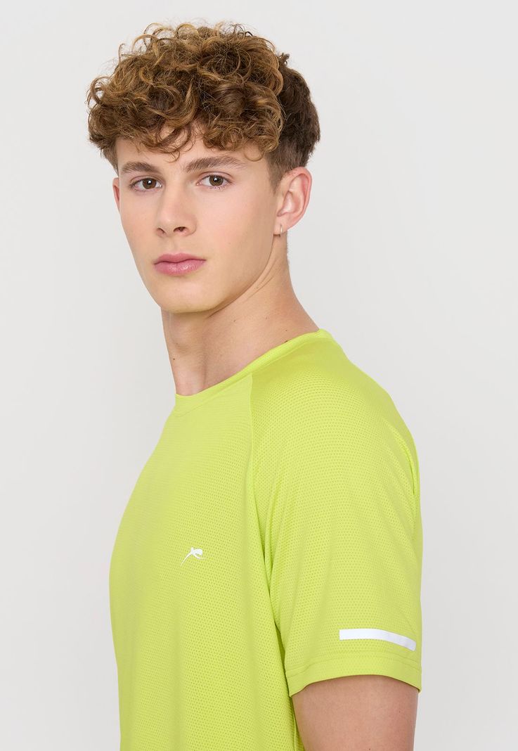 Polera Hombre Deportiva Mesh Amarillo Corona-2