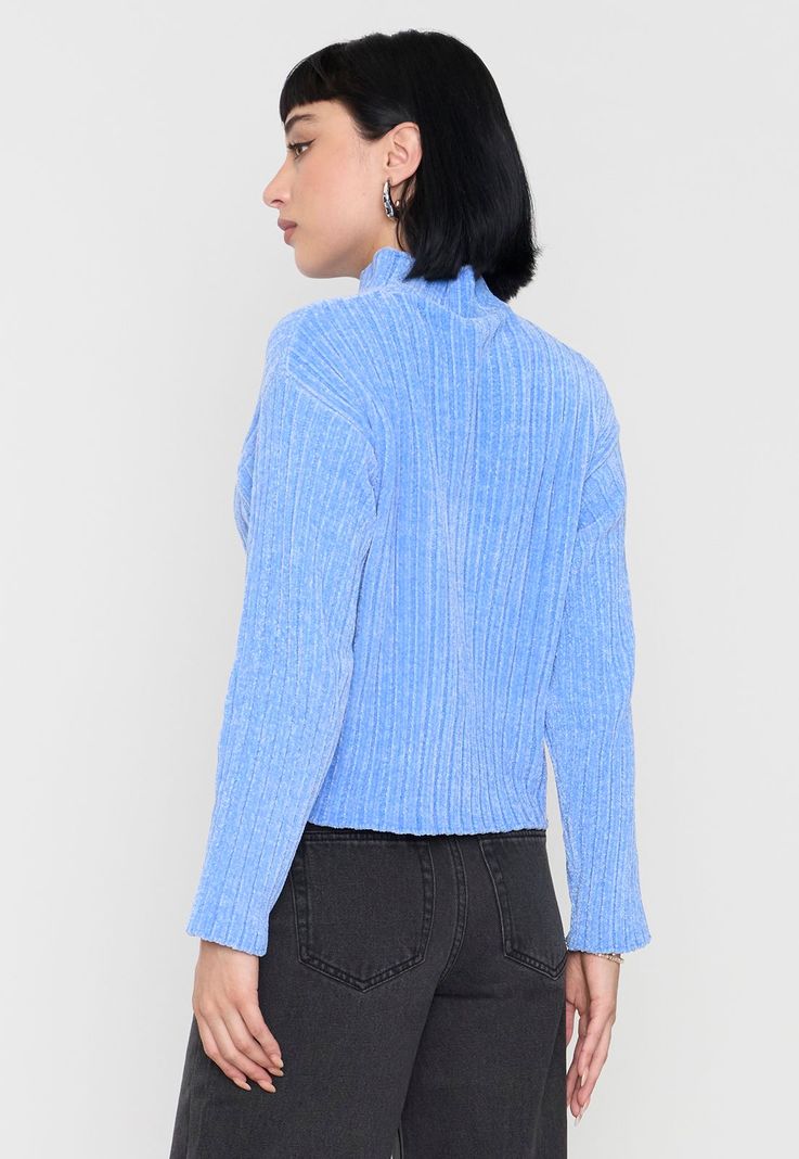 Sweater Mujer Chenille Rib Celeste Corona-1
