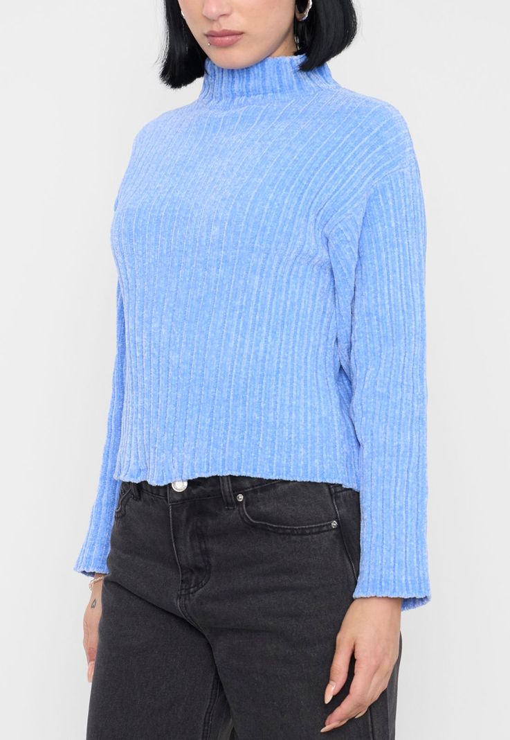 Sweater Mujer Chenille Rib Celeste Corona-2